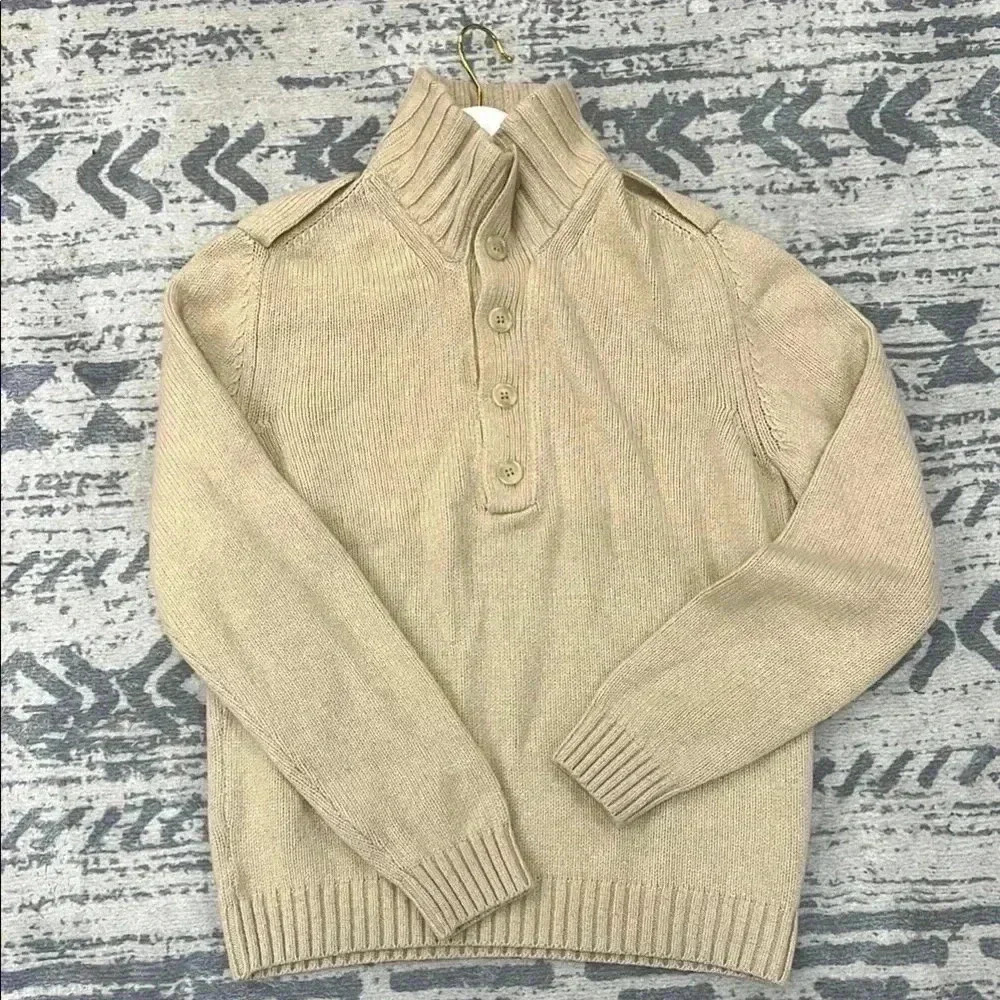 Beretta Men's Beige Cashmere & Merino Wool Sweater
